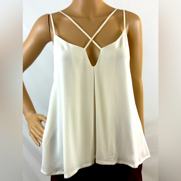 Rebecca Minkoff Cream Strappy High Fashion Sexy Camisole Semisheer Layer… - Picture 2 of 11